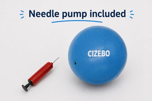 6 Inch Blue Pilates Ball with Air Pump - Small Exercise Ball