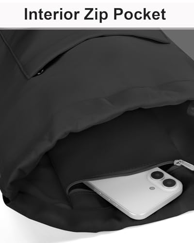 Drawstring Backpack with Wet Pocket - Small, Black