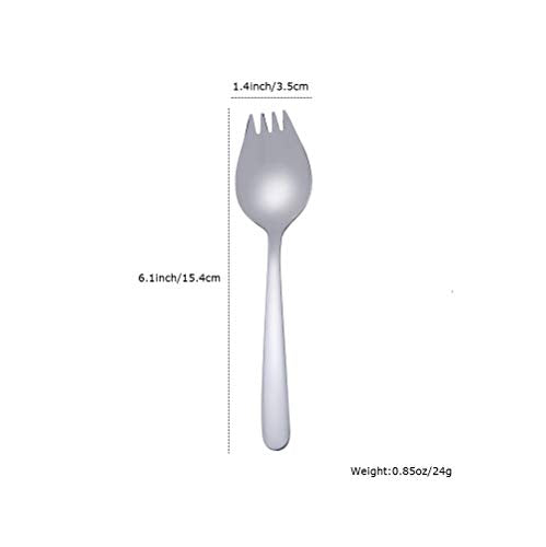 5-Piece Stainless Steel Spork Set - Multi-Color, 6.1 Inch