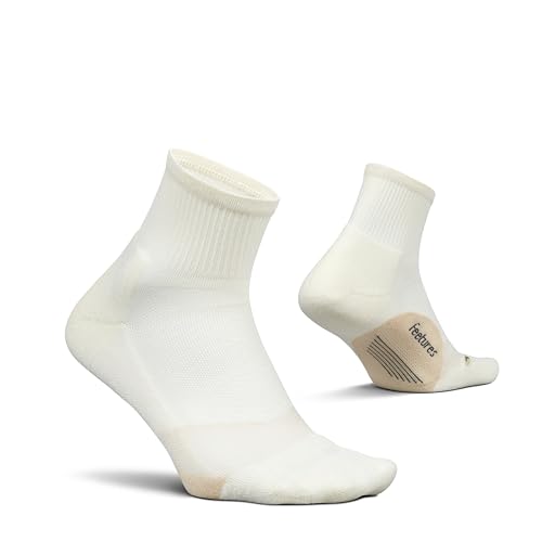 Feetures Elite Light Cushion Quarter Socks, Medium Linen - 1 Pair