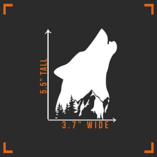 Vool Wolf Howling Mountains Vinyl Car Decal 3x5.5 Inch Outdoor Sticker