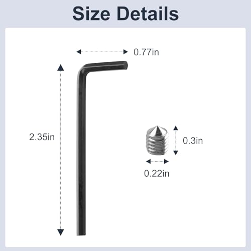 Handle Set Screw Package with Wrench for Anderson Storm Door Replacement Parts, for Andersen 1990 to 1999 Inswing Outswing Hinged Patio Doors, Fits for 400 Series Frenchwood Patio Doors
