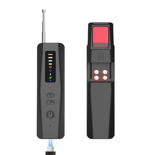 DREAMME Hidden Camera Detector 2025 Upgraded- 5-Mode RF Bug Detector for GPS Trackers/Listening Devices | Portable Rechargeable with Vibration Alarm (Travel/Hotel/Home)