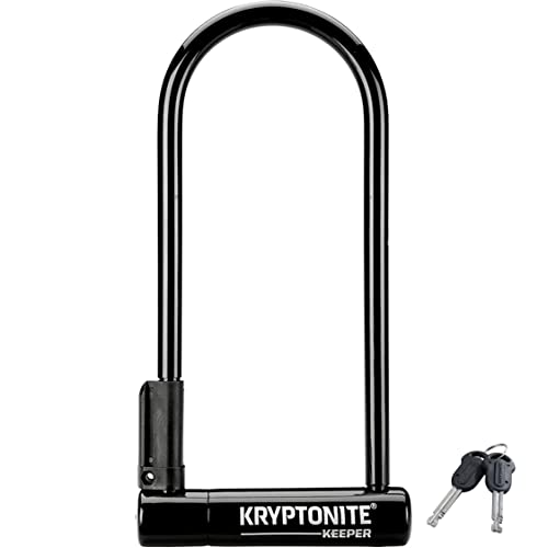 Kryptonite Keeper Bike U-Lock 4" x 10" Long Shackle, Anti-Theft Security, Mounting Bracket Included