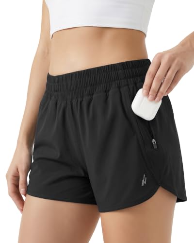 4-Way Stretch Women's High Waisted Athletic Shorts Quick Dry Running