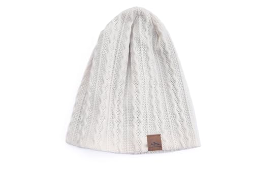 Higher Mountains Radiation Protection EMF Beanie Hat One Size Cream Pie White