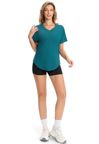 Women's V-Neck Athletic T-Shirt - Moisture Wicking Workout Top