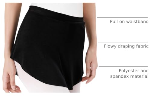 Stelle Ballet Skirt Women’s Dance Wrap Skirt - Large Black