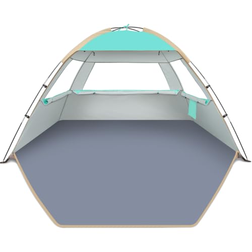 Portable Beach Tent Sun Shelter for Up to 10 People - UV Protection