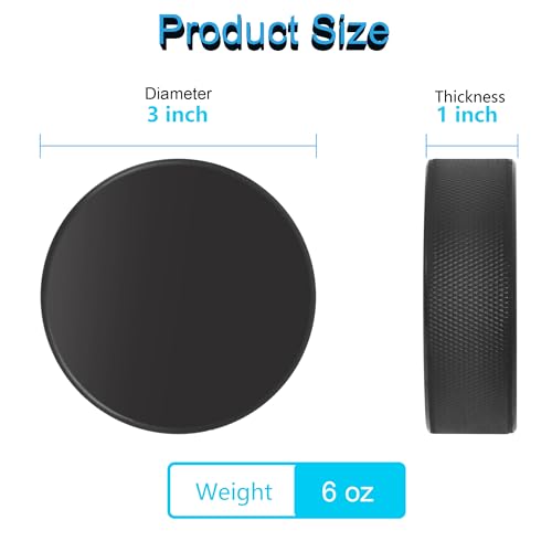 Ice Hockey Pucks - Official Size, High-Quality Rubber, Black - 1 Piece