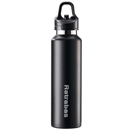 Insulated Water Bottle - 21.6 oz Leak-Proof Tumbler, Black