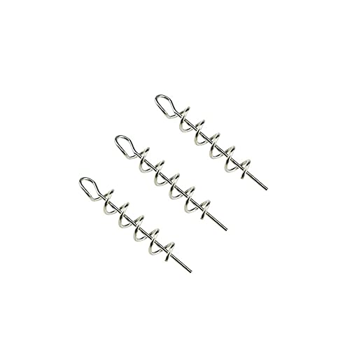14mm Centering Pin Spring Twist Lock Fishing Screw Worm Hook - 100 Pcs