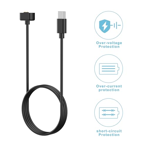 USB A & C Charging Cable for Amazfit Band 7 - 2 Pack, 3.3ft
