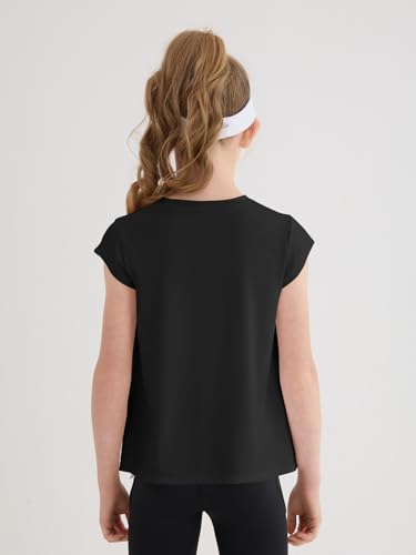 Kids Short Sleeve Athletic Shirt - 13-14 Years, Black