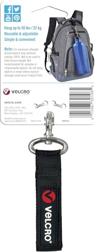 Easy Hang Strap with Carabiner Clip - Black, Extra Small