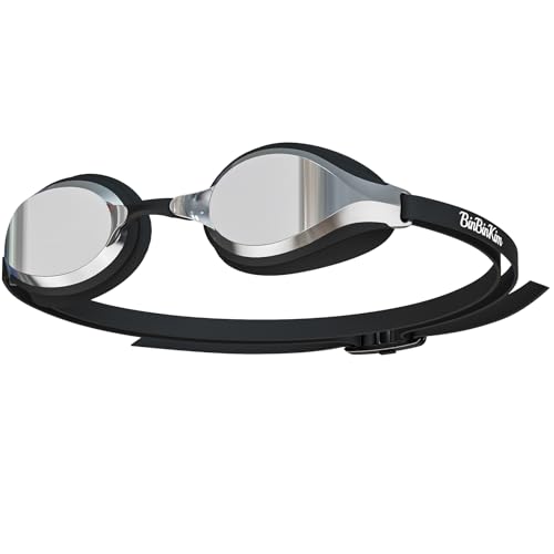 BinBinKim Racing Swimming Goggles 180° Wide View Anti-Fog UV Black