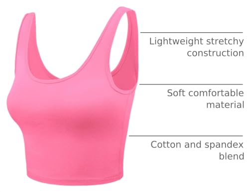 Women's Sleeveless Racerback Crop Tank Top - Small, Candy Pink