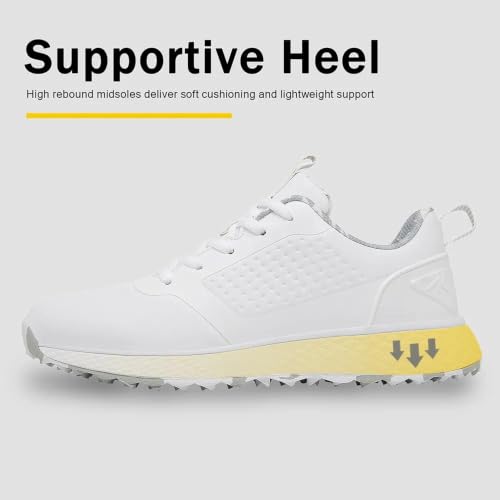 Spikeless Waterproof Golf Shoes for Women - Size 7.5 White/Grey
