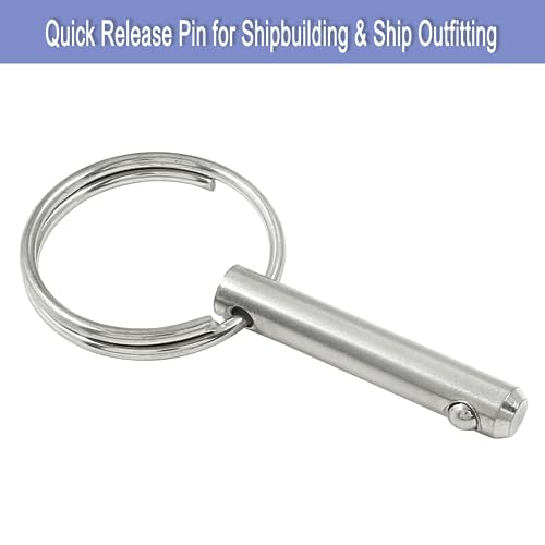 4-Pack Quick Release Pins - 1/4" Diameter, 1" Usable Length