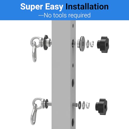 Heavy-Duty Power Rack Attachments - Quick-Install Silver 2-Pack