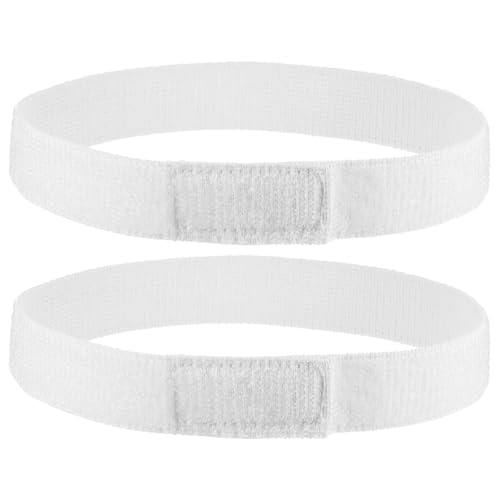 Adjustable Elastic Bicycle Leg Straps - White, 19.7 x 1in