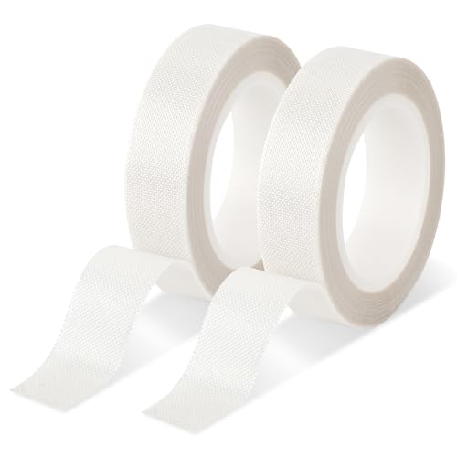 0.59" x 32.81ft 2 Rolls Low Friction Tape, PTFE Tapes Drawer Slide Tape Abrasion Resistance Anti Squeak Tape Surface Protection for Wood, Cabinet, Curtain, Furniture (White)