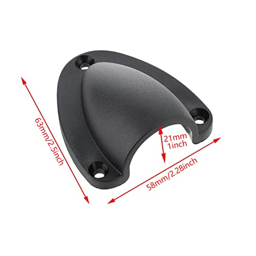 Marine Clam Shell Vent Cover - 2.5 x 2.28 Inch, Black - 2 Pack
