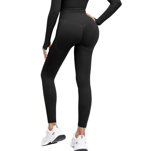 High Waisted Tummy Control Yoga Pants for Women - Black, Small