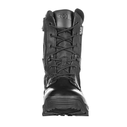 Men's Tactical Waterproof Patrol Boots - 8-Inch Side Zip - Black