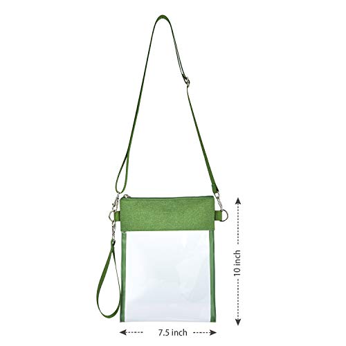 Clear Crossbody Bag - Stadium Approved Transparent Purse - Green
