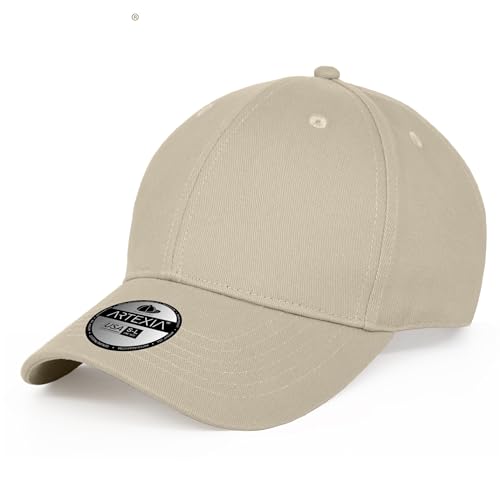 Artexia Beige Baseball Cap for Men & Women 100% Cotton Cooling Hat