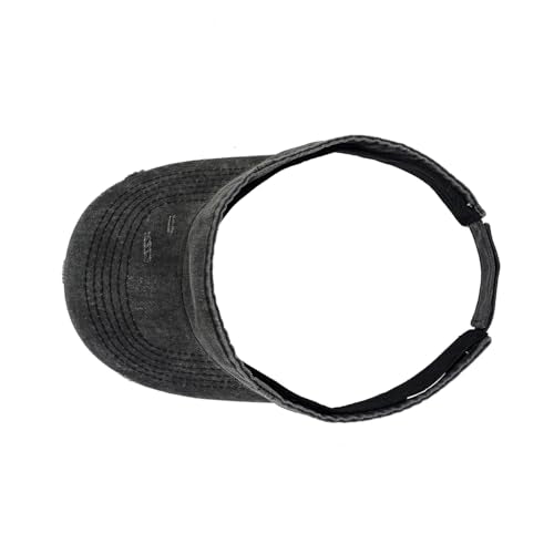 Retro Ripped Sun Visor Hat - Black Baseball Visor for Men & Women