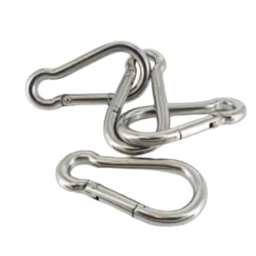 316 Stainless Steel Snap Hook Carabiner – Spring Loaded Connector 8x80mm - 1-Pack