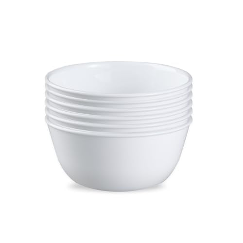 Corelle Vitrelle 28oz Bowls Set of 6 Winter Frost White – 6PC 28-Ounce, Chip & Crack Resistant
