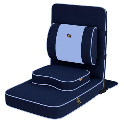 Extra Large Meditation Chair with Back Support - Navy Blue