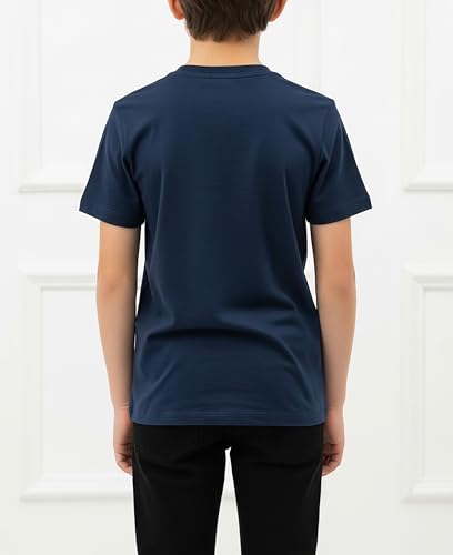 Youth Athletic T-Shirts - Dry-Fit Short Sleeve V Neck Tees - 5 Pack - Black, Grey, Navy, Charcoal, Denim Blue