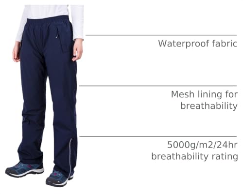 33,000ft Women's Rain Pants Medium Blue Lightweight Waterproof Overpants