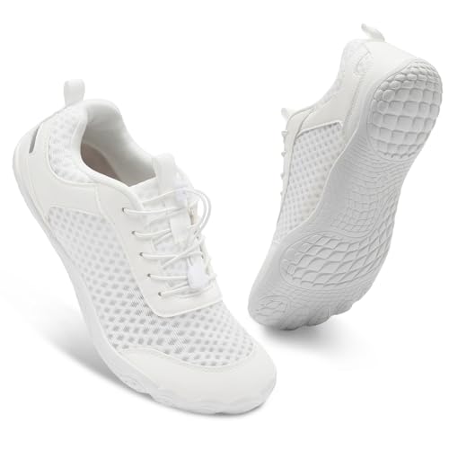 BARERUN Water Shoes Women Men 7.5 Women/6 Men White Quick-Dry Wide Toe Athletic