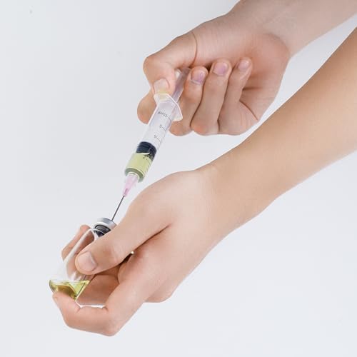 10ml Glue Applicator Syringes with 18G 4 Inch Blunt Tip Injector Long Needles and Cap for Dispenser Liquids, Ink, Oil, Epoxy, Wood Glue