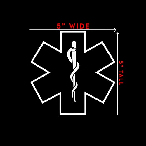 Star of Life Medical Decal - 5" x 5" Vinyl Sticker