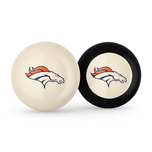 Denver Broncos NFL Logo Cue Ball & 8 Ball Combo Set