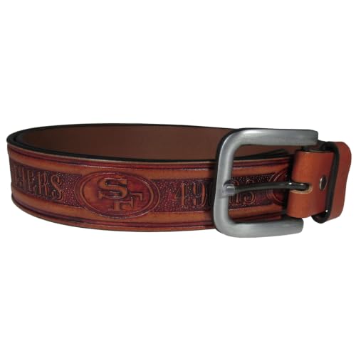 San Francisco 49ers Leather Belt for Men - Adjustable Up to 46 Inches