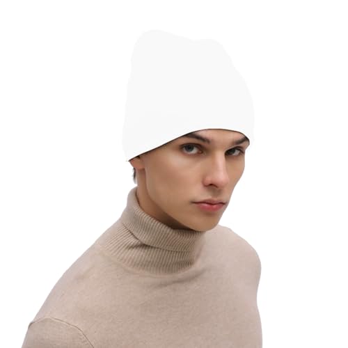 Thick Knitted Beanie for Men & Women - Black/White