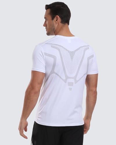 Quick Dry Athletic T-Shirt for Men - 3X-Large White