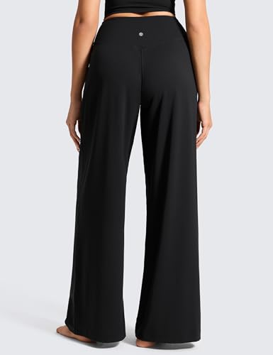 CRZ YOGA Butterluxe Palazzo Pants Black Medium 30-Inch High-Waist Pants