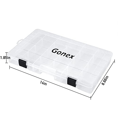 Gonex 3-Pack 3700 Fishing Tackle Trays with Adjustable Dividers, 14x8.66x1.85"