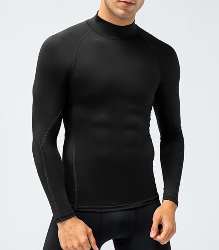 Men's Long Sleeve Compression Workout Shirt - Medium, Black