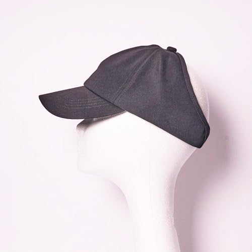 Satin-Lined Backless Baseball Cap - Hair Protection Hat - Black