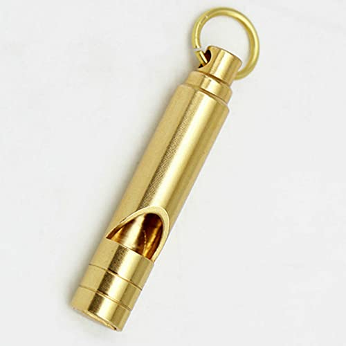 2-Piece Brass Emergency Survival Whistle - Loud Keychain Safety Signal