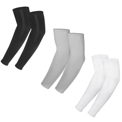 Kids' Arm Sleeves - Breathable Elastic Ice Sleeves for Sports - Black, White & Gray
